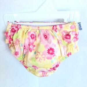 i Play. Baby Girl Snap Swim Diaper, Floral, 12m
